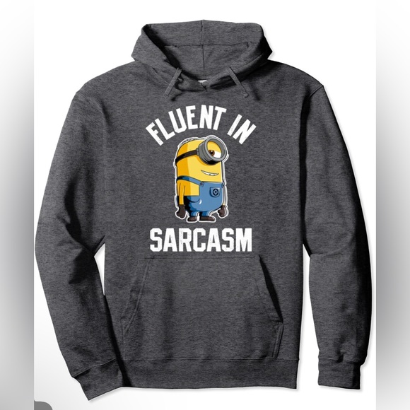 Despicable Me Minions Other - Despicable Me Minions Fluent In Sarcasm Portrait Pullover Hoodie